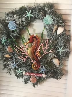 Seahorse Tropical Wreath Or Mermaid Wreath Your Choice
