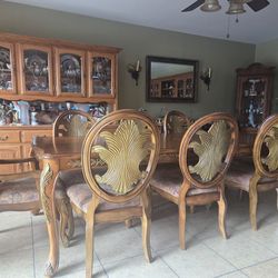 Solid Wood Dining Set- Table & 6 Chairs