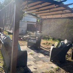 Galvanized Gazebo And Patio Furniture All For $500
