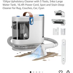 Portable Carpet Cleaner Machine, Carpet Shampooer, 15Kpa Upholstery Cleaner with 3 Tools, 54oz Large Water Tank, 16.4ft Power Cord, Spot and Stain Dee