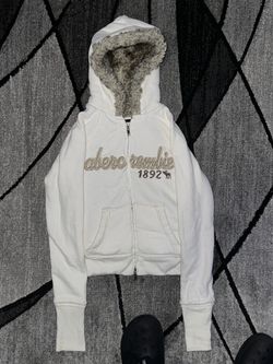 y2k abercrombie & fitch fur trim zip up