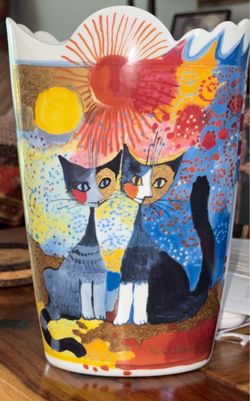 Rosina Wachtmeister Cat Porcelain Vase