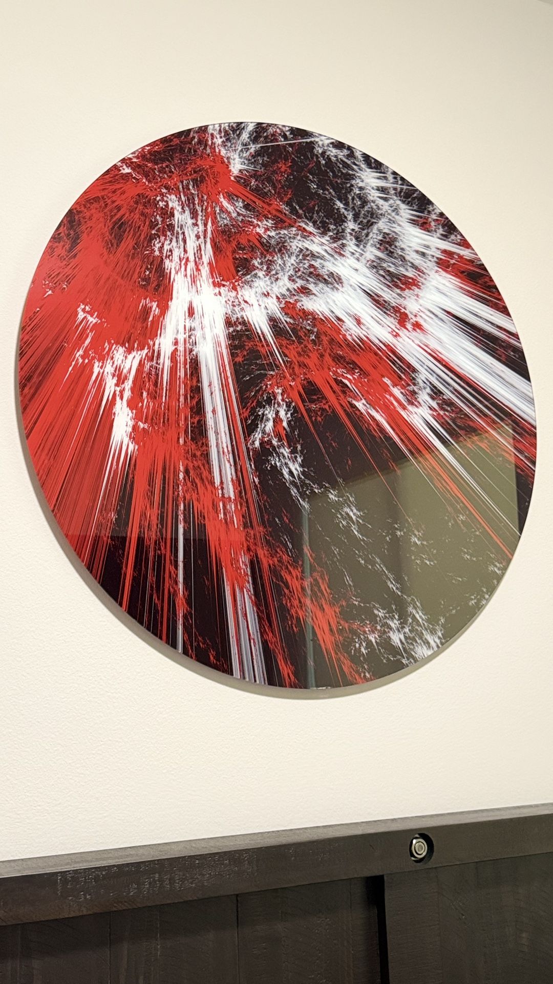 Red Explosion Wall Glass Art