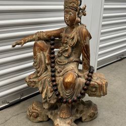  Chinese Tibetan Buddhism guanyin Buddha statue 31" Tall Made Pf Resin
