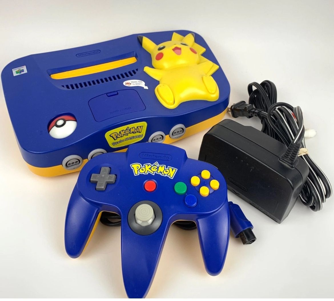 Nintendo 64 N64 Pikachu Edition Console w/Controller.