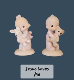 Precious Moments "Jesus Loves Me " Set of two