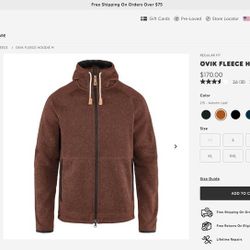 NEW SEALED Fjallraven Övik Men's Fleece Hoodie Large, Autum Leaf + Deep Forest