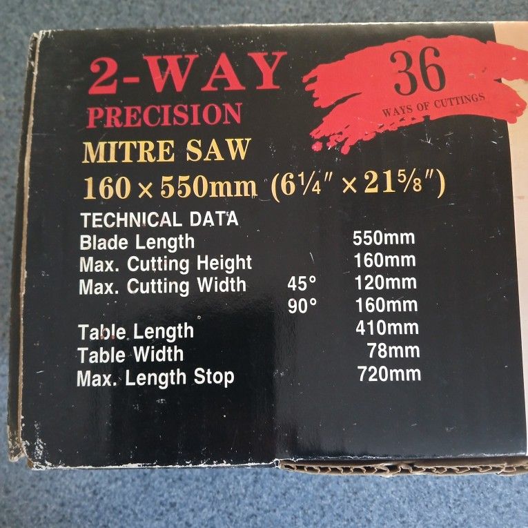 2- WAY Precision Mitre Saw 160mm x 550mm