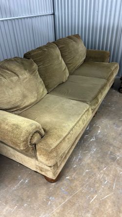 2 piece couch light brown with ottoman