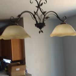 Hanging Light Fixture Leaves and Stems