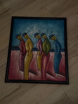 Five Men Facing Left Painting by B. Long