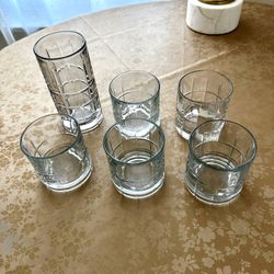 Anchor Hocking Manchester Rocks Old Fashioned Drinking Glasses Set Of 6 