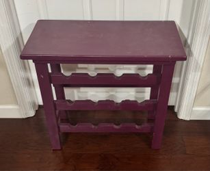 Plum Burgundy Wooden Wine Rack Table Holds 16 Bottles just $15