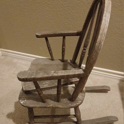 Antique Wood Bow Back Rocking Chair CHILDREN'S  27" 