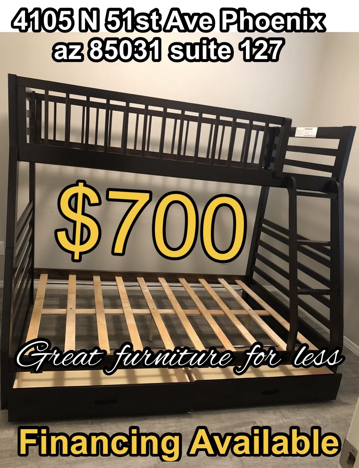 Bunk Bed Twin Over Full With Drawers Cherry Wood Brand New