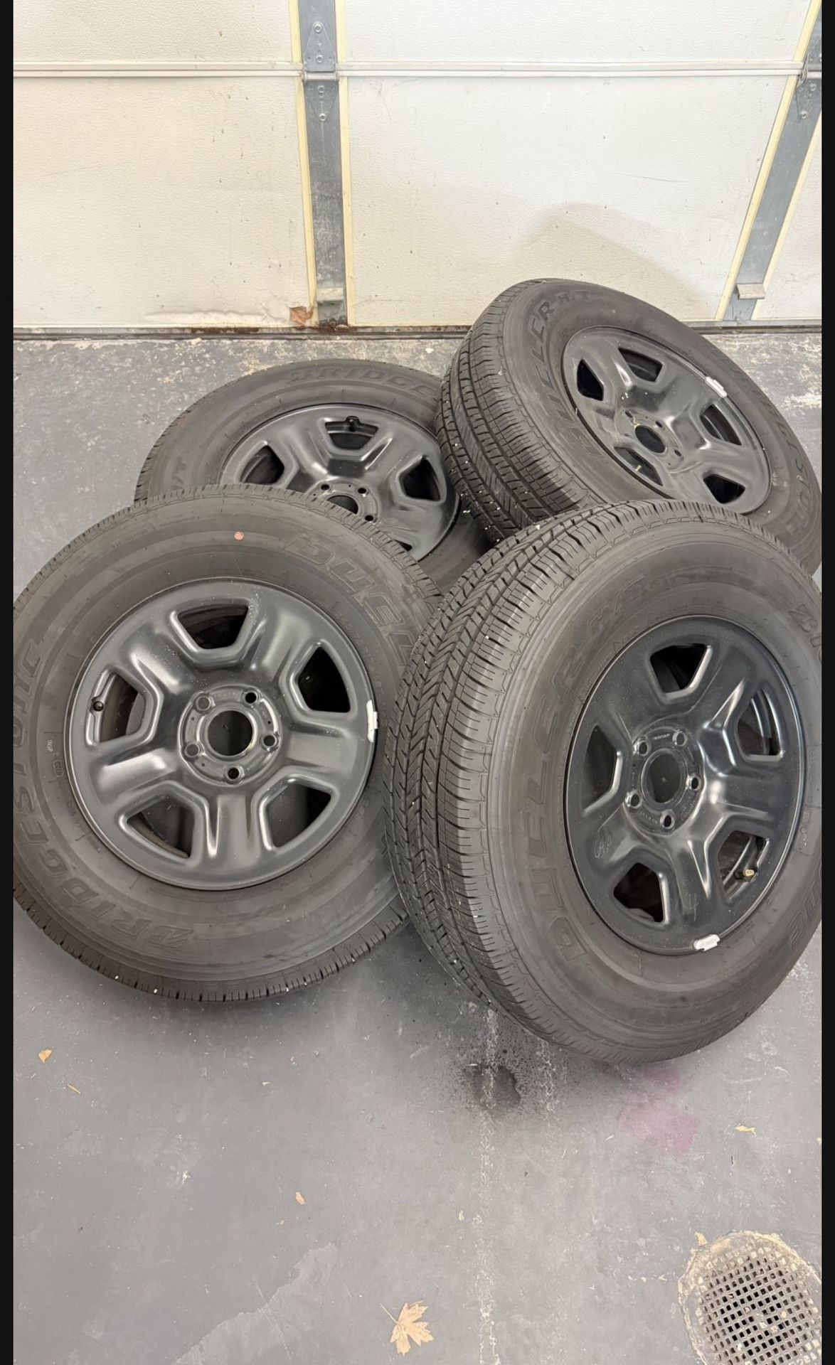 Bridgestone Dueler HT 245 75 17 Brand New Tires With Steel Wheels Jeep Gladiator