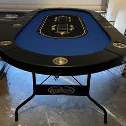 10 Player Poker Table Foldable,Texas Holdem Table, Portable Casino for Game Room