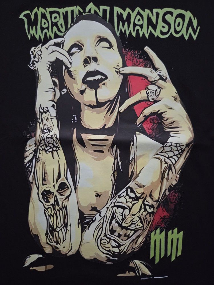 Old School Mens Marilyn Manson Black T-shirt Sizes Large and X-Large Available