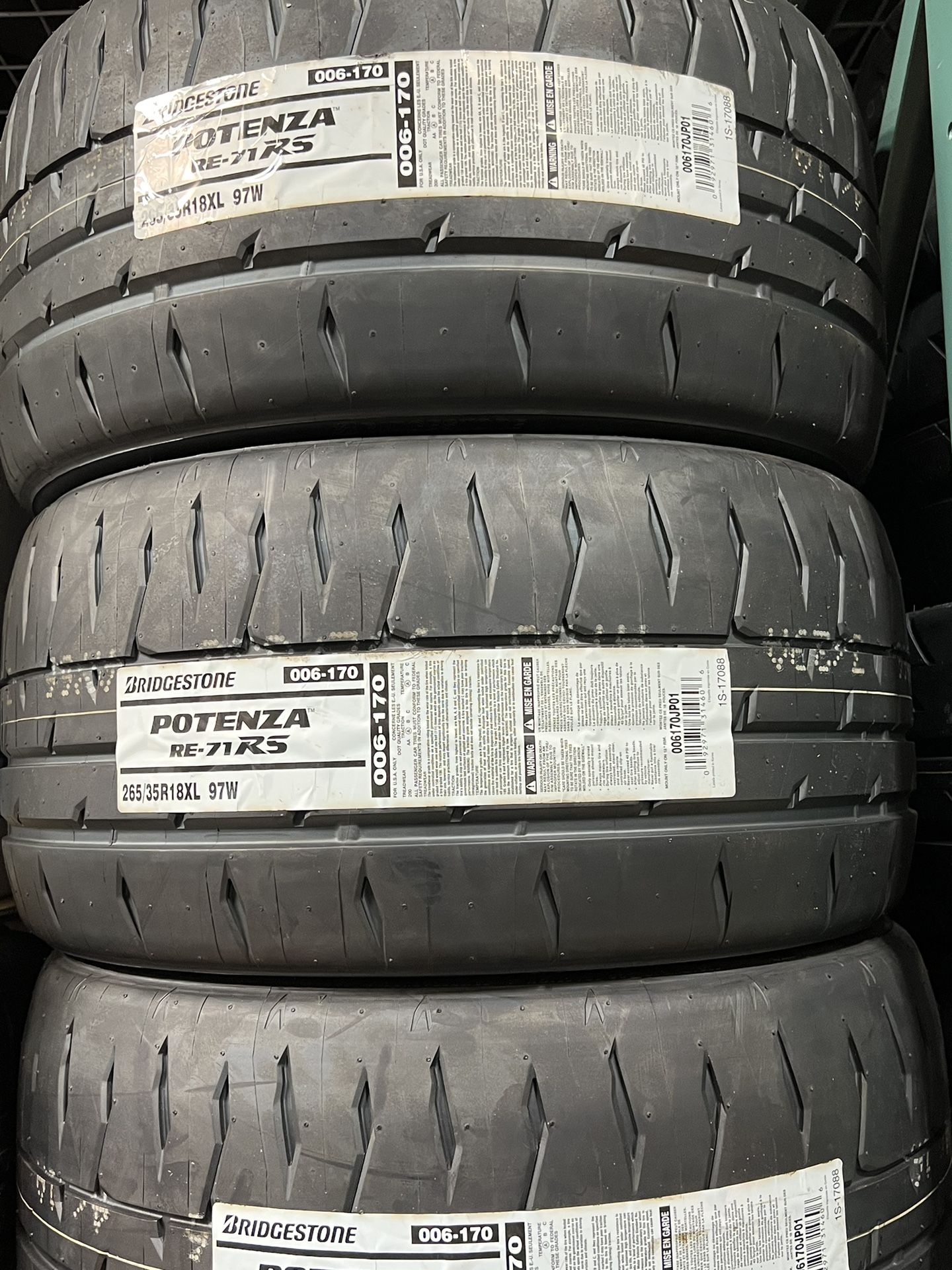 Set Of Four) 265/35/18 Bridgestone Potenza RE71RS Tires for Sale 
