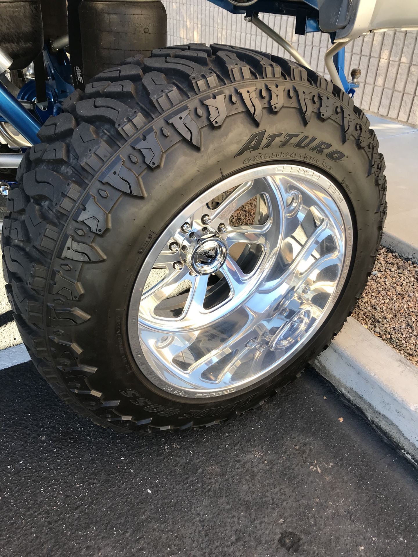 24x16 fuel forged wheels and 42” tires