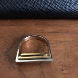 Designer “Vitaly” Ring Silver And Gold Layer Ring