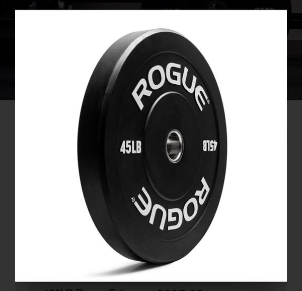 Full set Rogue bumper plates 45 35 25 15 10 total 260lbs 1000 for Sale