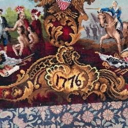 British Woven Rug depicting Liberty 1776