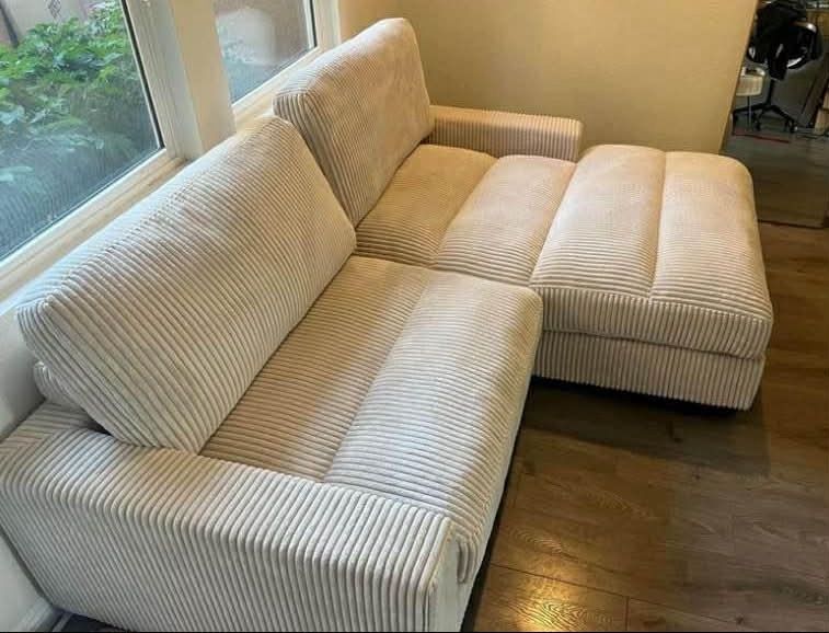 New 90x66 Corduroy Sectional Couch / Free Delivery