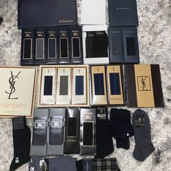 Assortment of Burberry and YSL Vintage Socks