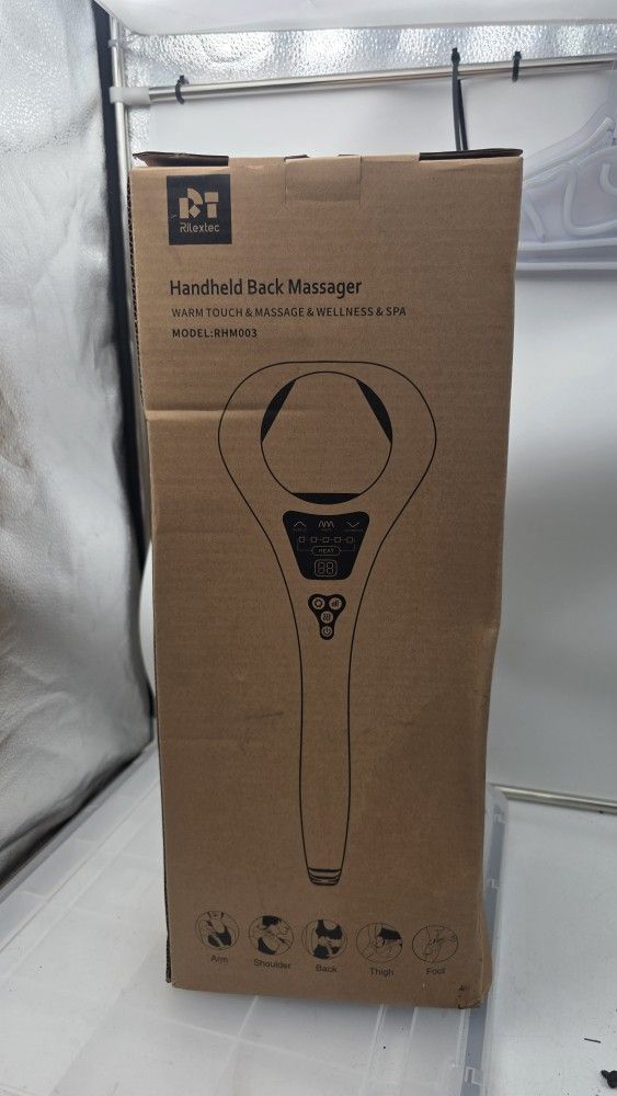 Handheld Massager for Pain Relief, Electric Back Massager Handheld Deep Tissue for Full Body, Corded Handheld Back Massager with Heat for Back and Nec
