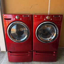 LG TROMM Washer & Dryer (RED)