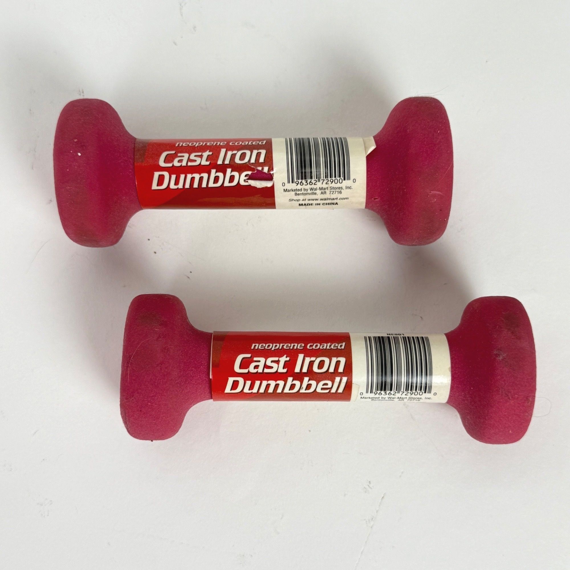Neoprene Coated Cast Iron 1-Lb. Dumbbells Pink Set of 2