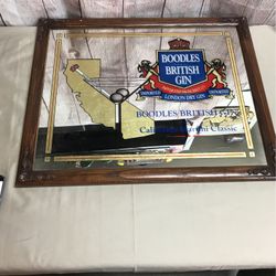 Vintage Boodles British  Gin Mirror  Sign 