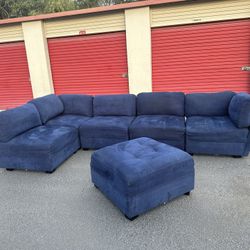 Super Comfy Nice Blue Couch With Ottoman 🔥🔥