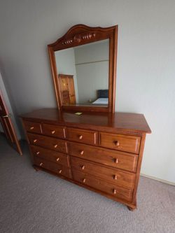 Dresser and matching mirror.