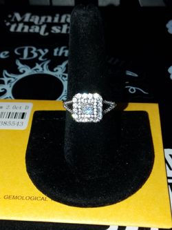 GORGEOUS STERLING SILVER, 2.0-CTW, SZ-9, GRA CERTIFIED MOISSANITE PAVÉ CUT "PRINCESS" STYLE RING! 😍