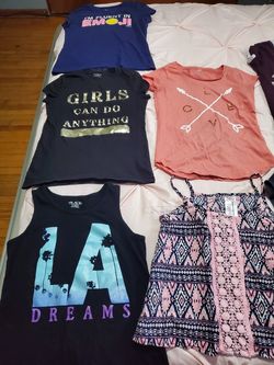 Girls shirt lot size 10/12, California shirt size Small, Nike shirt size Medium