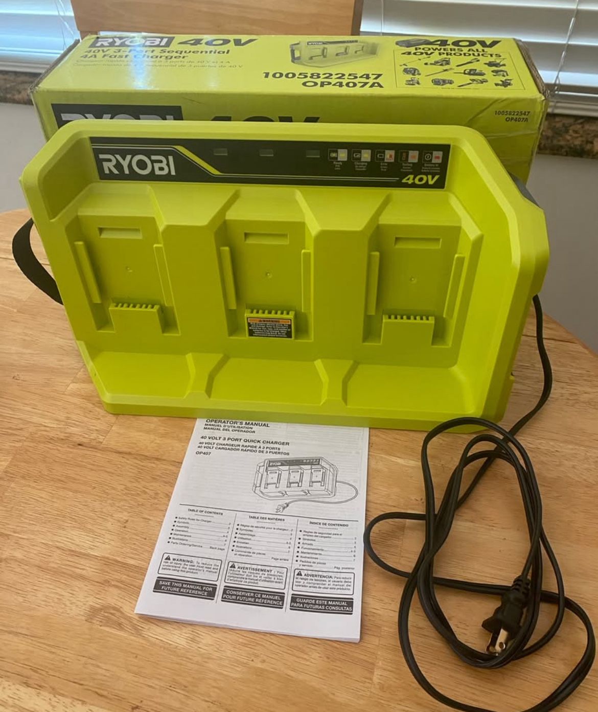 Ryobi 40V 3-Port Fast Charger