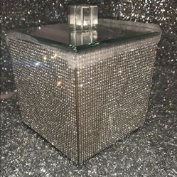 CRYSTAL RHINESTONE MIRRORED STORAGE ORGANIZER CONTAINER VANITY MAKEUP CUBE BOX 