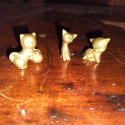 Brass Antique Cat Figurines 