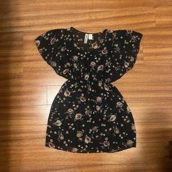 Black Floral See Through Dress