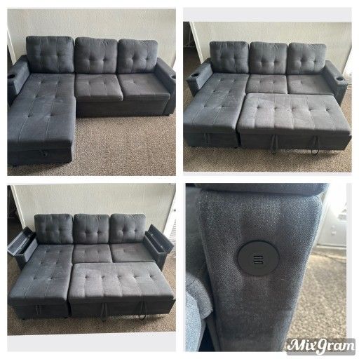Brand: Brodrick 84 Inch Sofa Bed Chaise Lounge