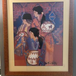Amado Maurilio Pena HAND-SIGNED lithograph Professionally Framed Mcm Native American art 