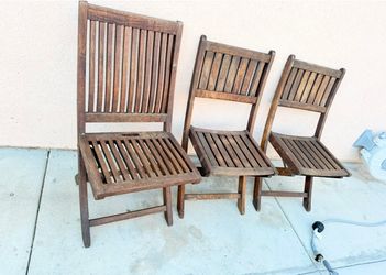 Patio teak chairs x3