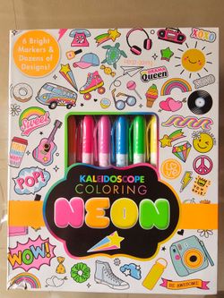 Kaleidoscope Coloring: Neon: 6 Bright Markers and Dozens of Designs!