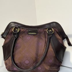 Jimmy Choo Designer Handbag – Brown & Purple Pattern – Gently Used