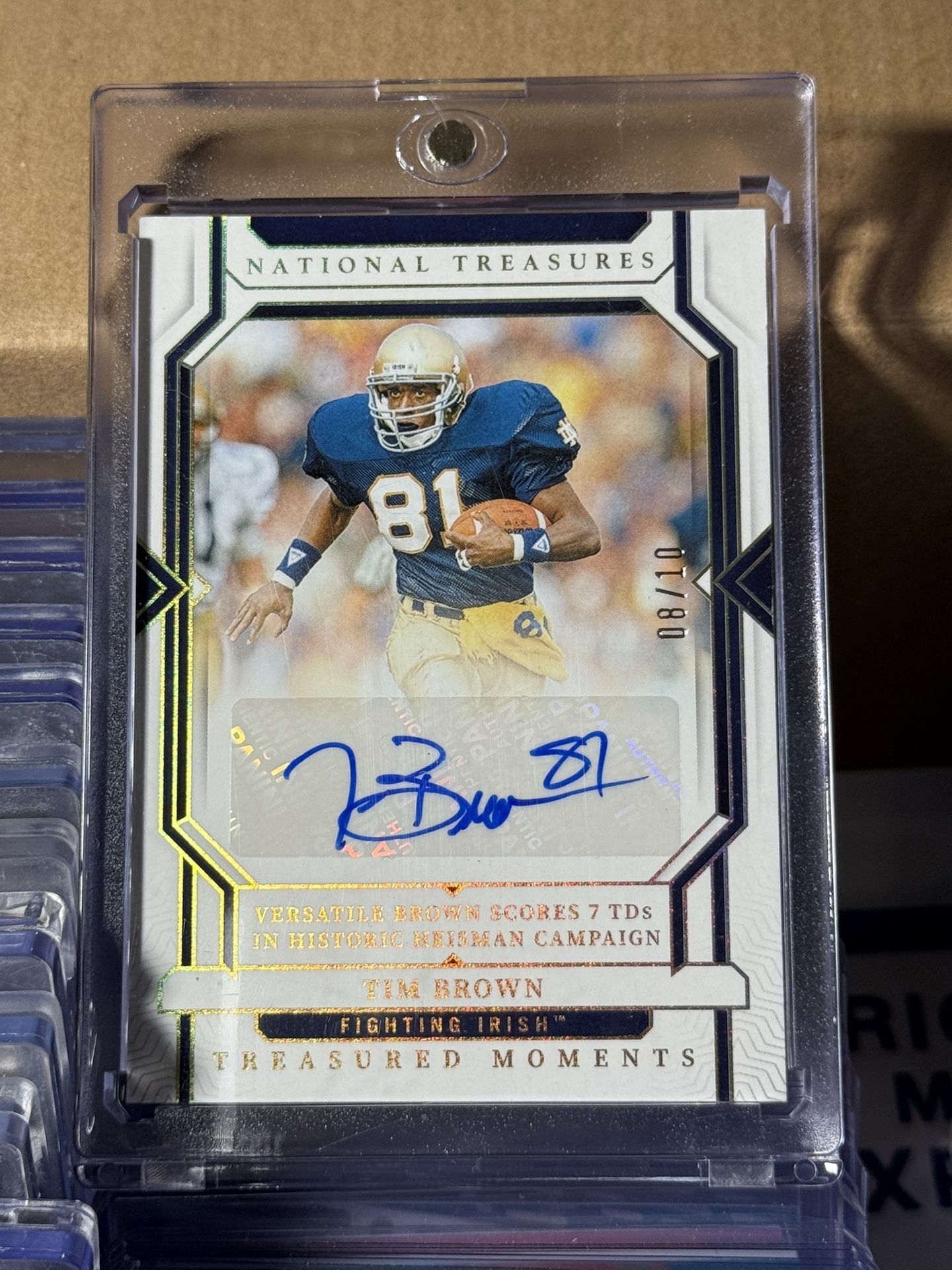 National Treasures Tim Brown 8/10 Auto