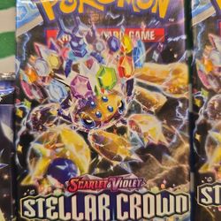 5 Pokemon Stellar Crown Booster Packs