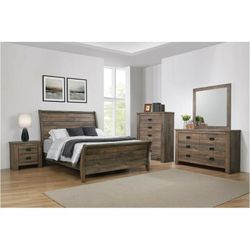 NEW Modern 4 pc Queen or King Size Frederick Sleigh Bedroom Set

