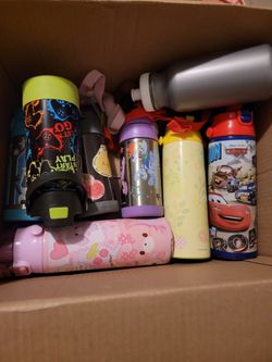 Lot of Kids Water Bottles Mixed Designs